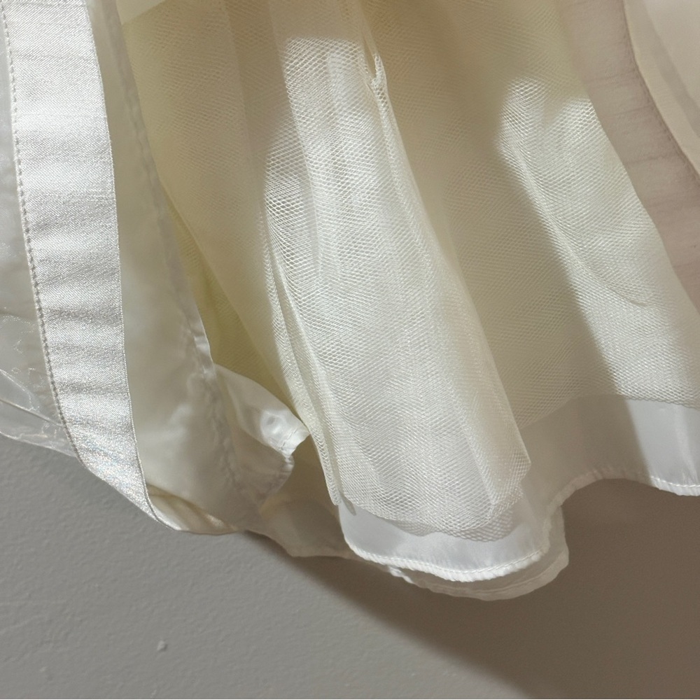 Girls Flower Girl Dress Ivory Organza Formal Holiday Size 6 Holiday Festive - Picture 4 of 8